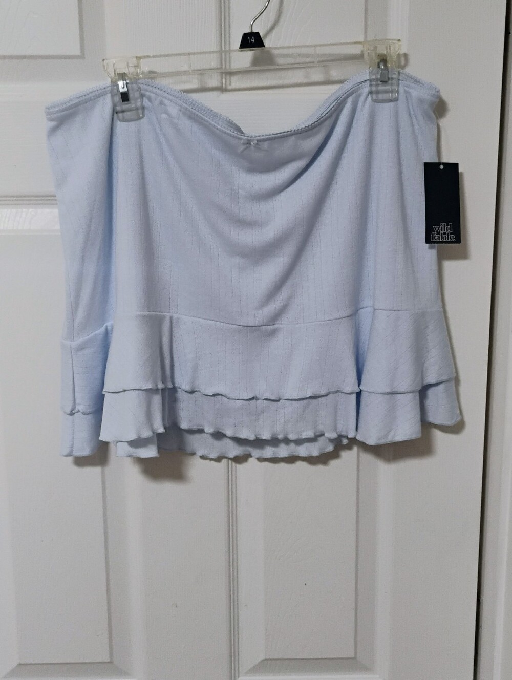 Wild Fable Light Blue Ruffled Layered Mini Skort